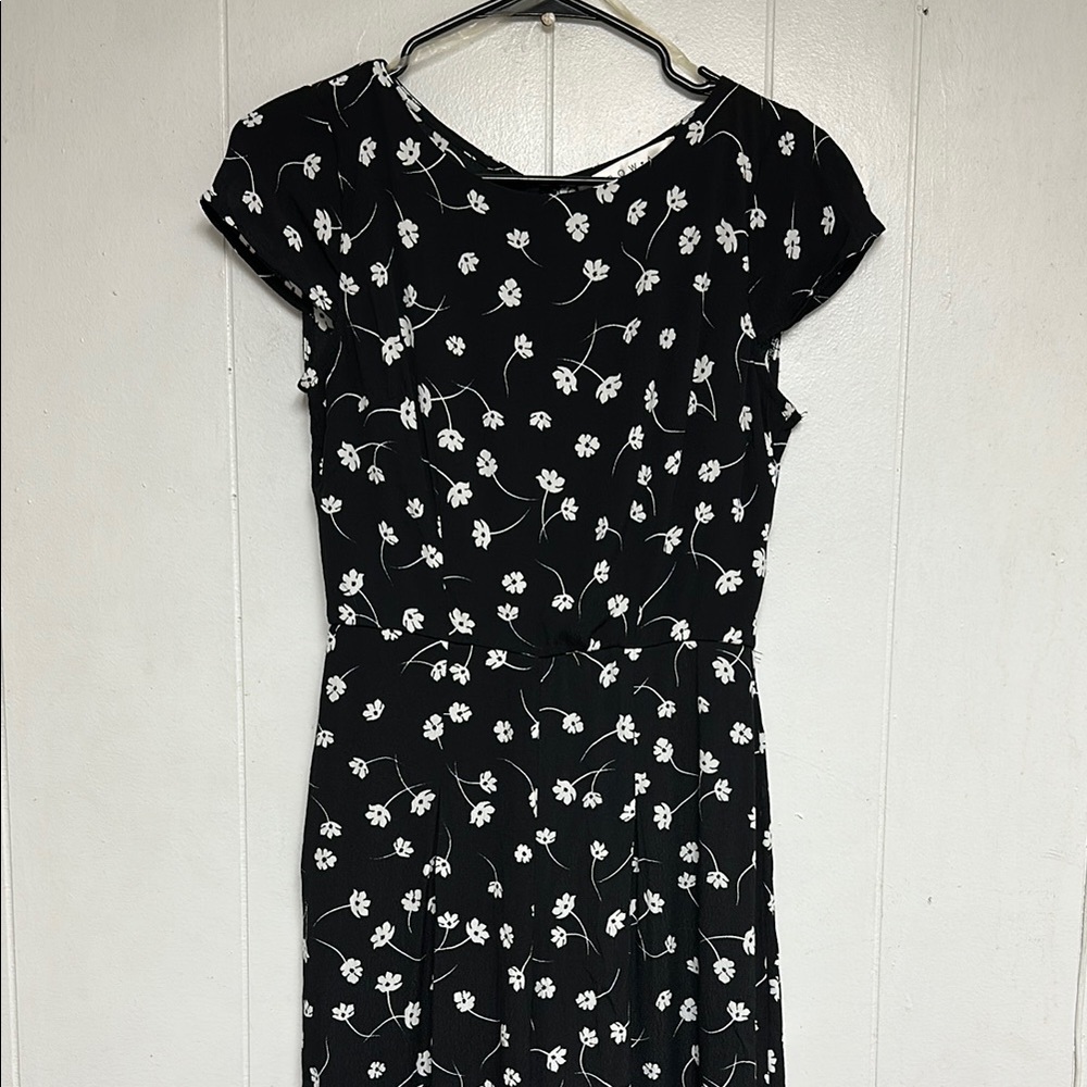 Row A Women Black White Floral Jumpsuit Size S